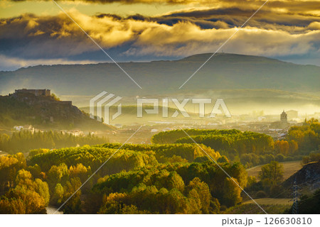 Castle of Aguilar de Campoo in Spain. 126630810