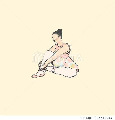バレエのトゥシューズを履いている女性 126630933