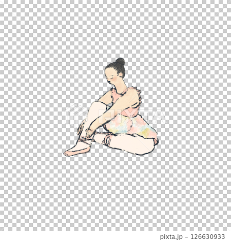 バレエのトゥシューズを履いている女性 126630933