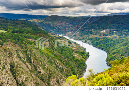 River Sil Canyon, Galicia Spain. Mountain view. 126631021