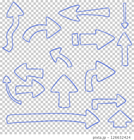 色々な青枠の矢印セット 126632424