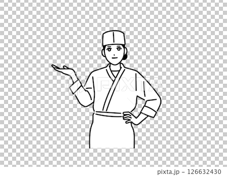 女性の和食料理人のイラスト 126632430