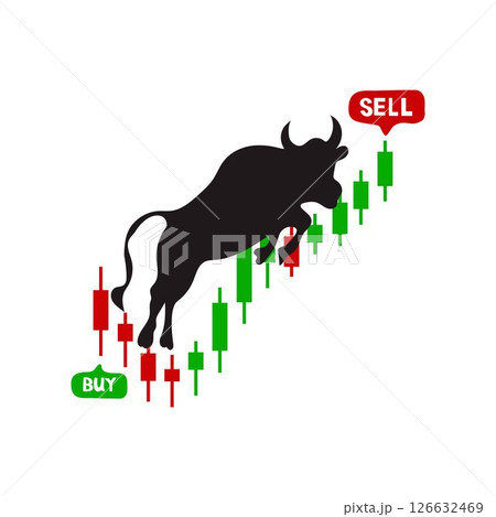 bullish share market candle bar graph  126632469