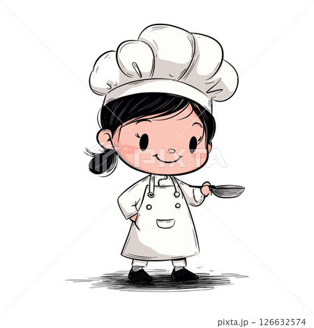 happy cute cook childish isolated vector illustration 126632574