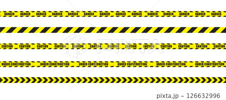 set of striped warning tape isolated vector illustration set of striped warning tape isolated vector illustration 126632996