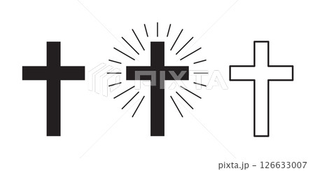 set of simple religion cross icon isolated vector illustration 126633007
