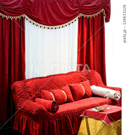 Sofa with curtains 126633226