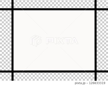 Simple black line frame/white background frame material (enclosure/decoration/ruled line) Simple black line frame/white background frame material (enclosure/decoration/ruled line) 126633319