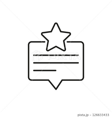 Star Review Comment Icon. Customer Feedback And Rating Outline Symbol. Quality Assurance And User Experience Evaluation. Editable Stroke. Isolated Vector Illustration Star Review Comment Icon. Customer Feedback And Rating Outline Symbol. Quality Assurance And User Experience Evaluation. Editable Stroke. Isolated Vector Illustration 126633433