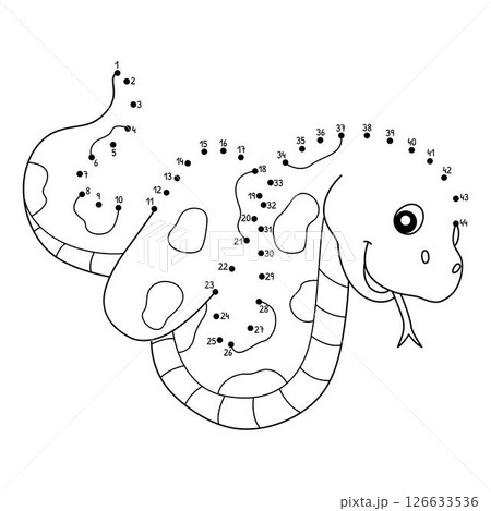 Dot to Dot Snake Australian Animal Isolated Dot to Dot Snake Australian Animal Isolated 126633536