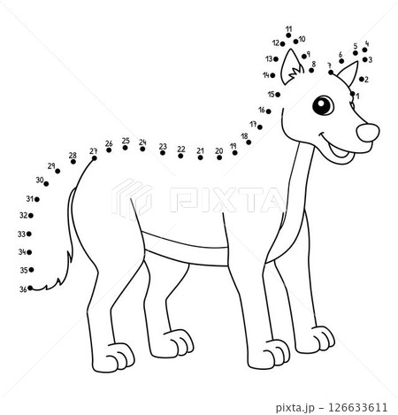 Dot to Dot Dingo Australian Animal Isolated  126633611