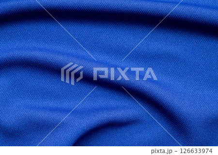 Blue sports clothing fabric football shirt jersey texture Blue sports clothing fabric football shirt jersey texture 126633974