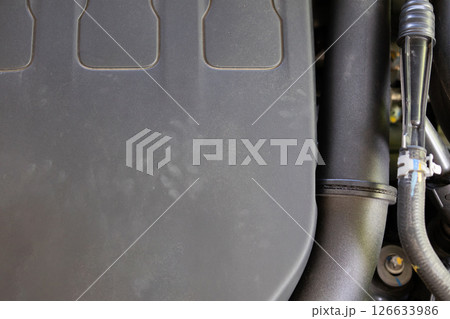 Rat footprint in the car engine 126633986