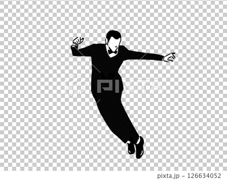 Man dancing on tiptoes Man dancing on tiptoes 126634052