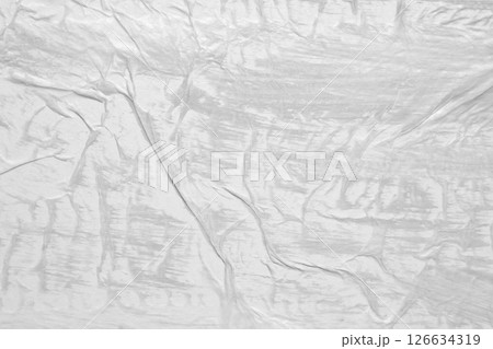 Gray color on white crumpled and creased paper poster texture background 126634319
