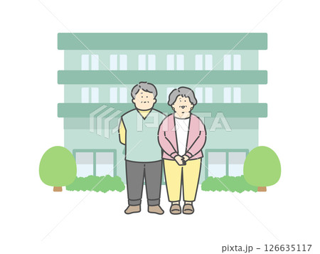 老人ホーム 介護施設 建物 高齢者 イラスト 老人ホーム 介護施設 建物 高齢者 イラスト 126635117