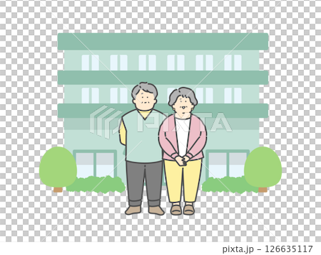 老人ホーム 介護施設 建物 高齢者 イラスト 老人ホーム 介護施設 建物 高齢者 イラスト 126635117