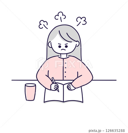 怒りをノートに書き出す女性 126635288