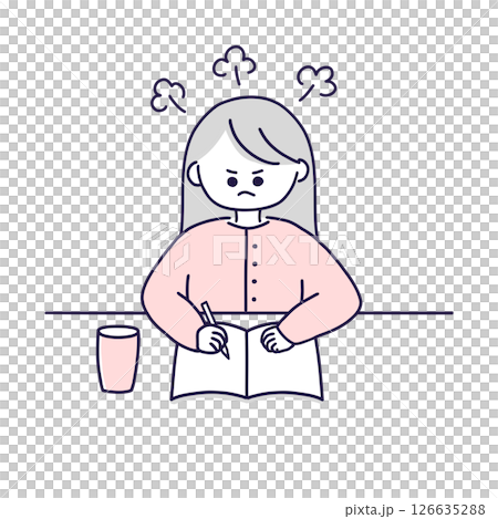 怒りをノートに書き出す女性 126635288