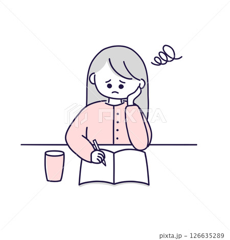 悩みをノートに書き出す女性 126635289