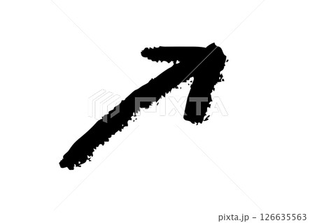 シンプルな手書きの矢印 筆 黒 ベクター シンプルな手書きの矢印 筆 黒 ベクター 126635563