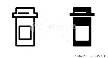 Medicine jar icon design template 126635991