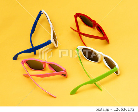 Colorful plastic sunscreen glasses Colorful plastic sunscreen glasses 126636172