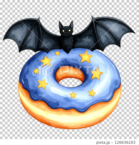 watercolor style Halloween desserts, featuring cupcakes, donuts, candy, parfaits, and more all with transparent backgrounds. Perfect for seasonal designs, stickers, scrapbooks, and party invitations 126636283