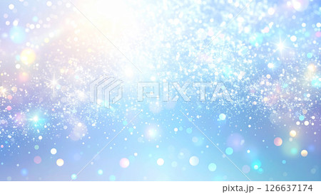 幻想的な水色の光の背景素材	 126637174