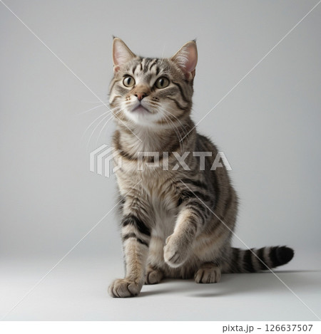 何かを狙っているキジトラ猫 126637507