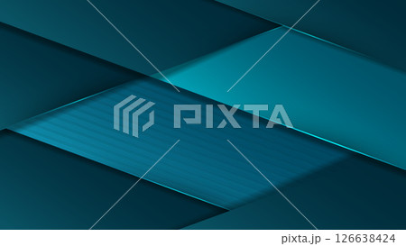 立体パネルの重なりが美しい緑の抽象背景 立体パネルの重なりが美しい緑の抽象背景 126638424