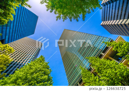 日本の東京都市景観 大手町プレイスやアーバンネット大手町ビルなどを望む 126638725