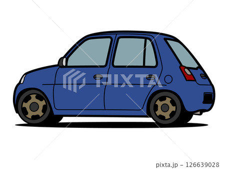 絶版軽自動車 青色系 自動車イラスト 絶版軽自動車 青色系 自動車イラスト 126639028