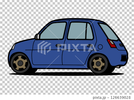 絶版軽自動車 青色系 自動車イラスト 絶版軽自動車 青色系 自動車イラスト 126639028