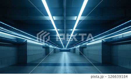 Modern underground sewer system junction with futuristic architectural design Modern underground sewer system junction with futuristic architectural design 126639184