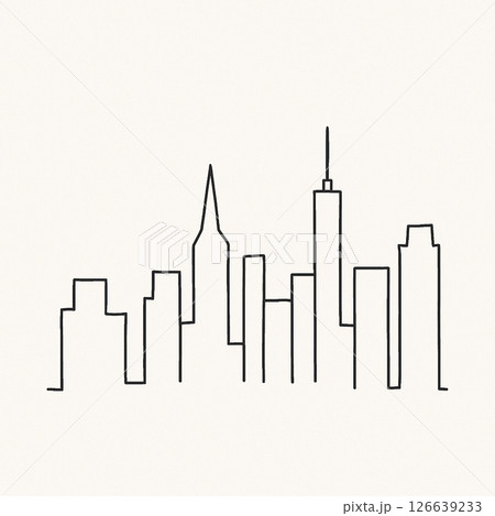 イラスト調な街並み 126639233