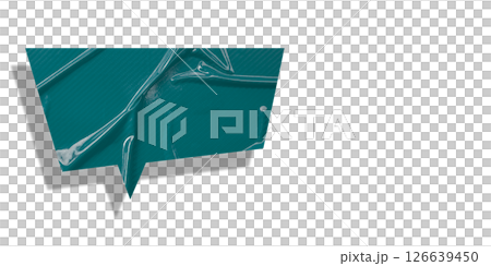 Green speech bubble crumpled paper isolated on transparent background Green speech bubble crumpled paper isolated on transparent background 126639450