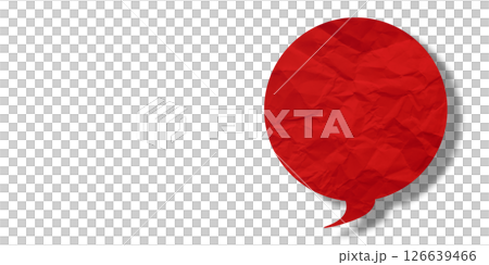 Red speech bubble crumpled paper isolated on transparent background Red speech bubble crumpled paper isolated on transparent background 126639466