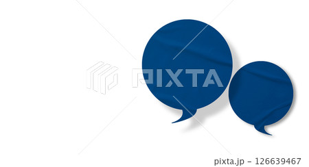 Blue speech bubble crumpled paper isolated on transparent background Blue speech bubble crumpled paper isolated on transparent background 126639467
