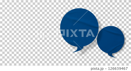 Blue speech bubble crumpled paper isolated on transparent background Blue speech bubble crumpled paper isolated on transparent background 126639467