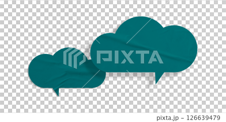 Green speech bubble crumpled paper isolated on transparent background 126639479