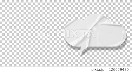 White speech bubble crumpled paper isolated on transparent background 126639480