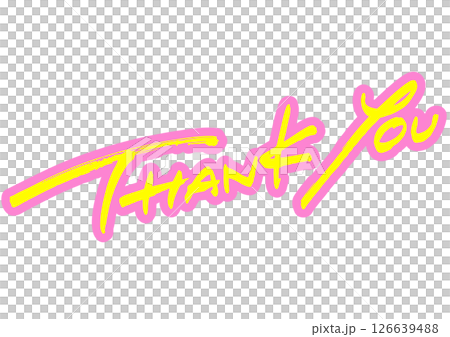 Handwritten text "thank you" 126639488