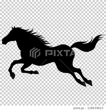 午年　走る馬のシルエット 126639623