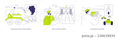 Robotic in agriculture isolated cartoon vector illustrations se 126639934