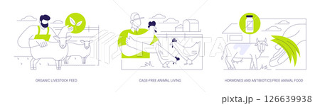 Organic livestock farming isolated cartoon vector illustrations se Organic livestock farming isolated cartoon vector illustrations se 126639938