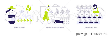 Weed management isolated cartoon vector illustrations se 126639940