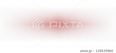 Abstract red halftone texture with dispersed dots on a white background. Geometric pixel pattern for presentation design or banners. 126639960