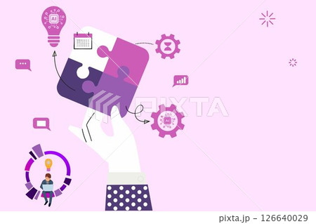 Business Concept Vector Illustration: Solutions and Problem-Solving Consulting  Business Concept Vector Illustration: Solutions and Problem-Solving Consulting  126640029