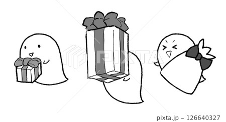 プレゼントをもつゴーストくん 126640327